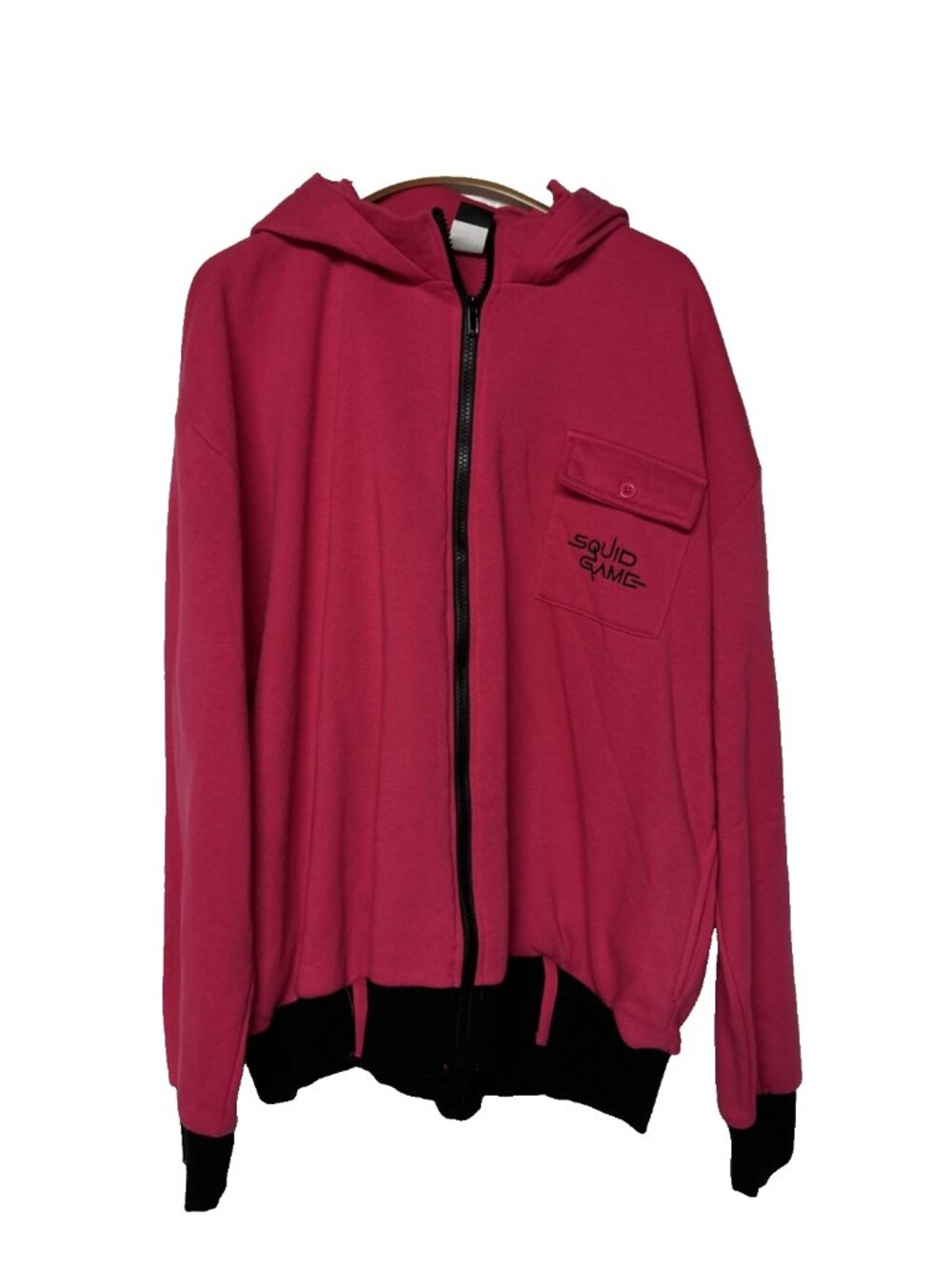Netflix Squid Games Full Zip Hoodie Sweatshirt Pink Spirit Halloween Adult L
